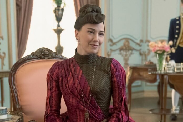 'Gilded Age' Star Carrie Coon Times Herself Getting Out Corsets on Set (Exclusive)