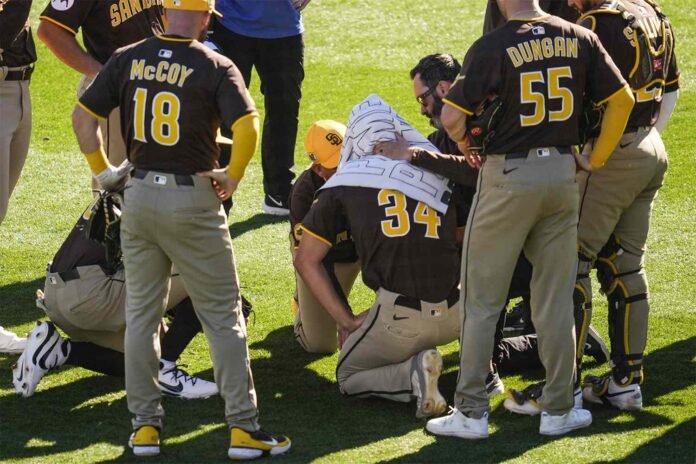 Padres Pitcher Cole Paplham Gets Hit in the Face by 102 MPH Line Drive