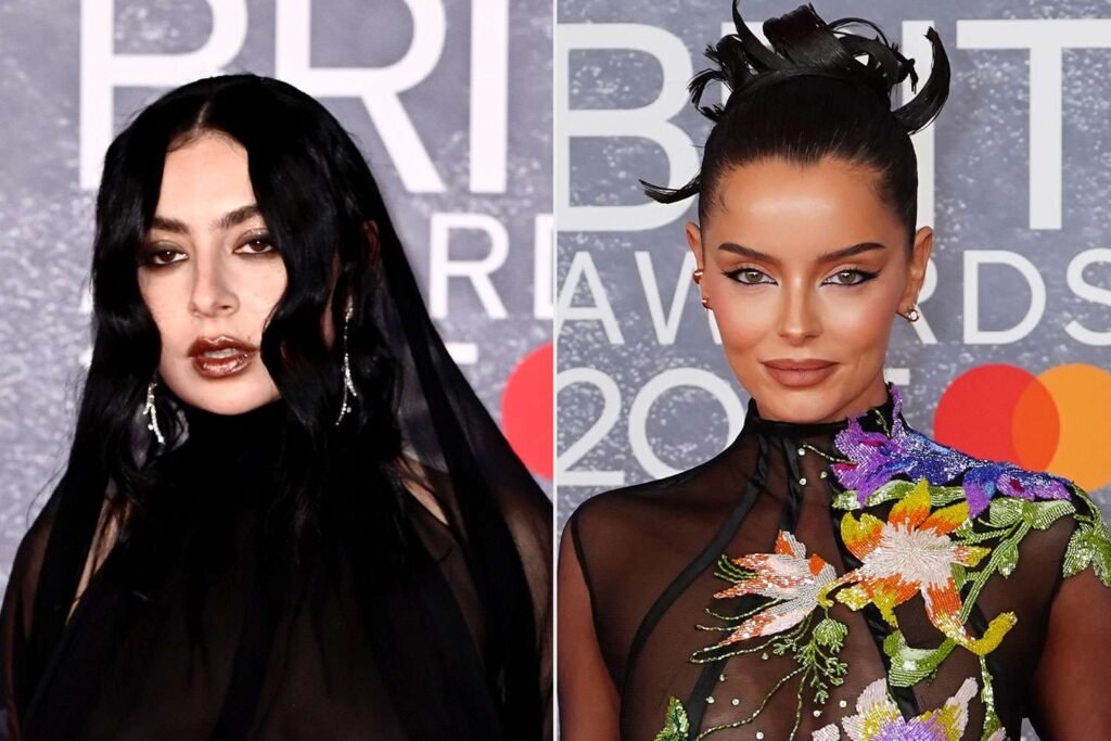 Charli xcx and Maura Higgins Wear Naked Dresses on 2025 BRIT Awards Red Carpet