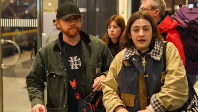 PARIS, FRANCE - MARCH 22: Rupert Grint and Georgia Groome are seen at the Gare du Nord on March 22, 2024 in Paris, France. (Photo by MEGA/GC Images)