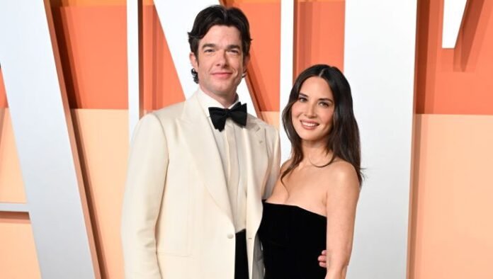 BEVERLY HILLS, CALIFORNIA - MARCH 02: John Mulaney and Olivia Munn attend the 2025 Vanity Fair Oscar Party Hosted By Radhika Jones at Wallis Annenberg Center for the Performing Arts on March 02, 2025 in Beverly Hills, California. (Photo by Axelle/Bauer-Griffin/FilmMagic)
