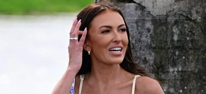 Paulina Gretzky Puts On A Very Busty Dislplay In Her Striped Pajama