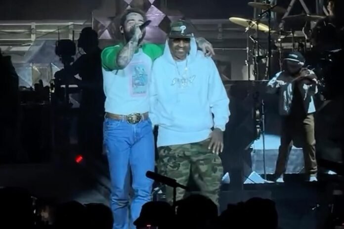 Post Malone Invites Allen Iverson on Stage for 'White Iverson' at Philadelphia Show