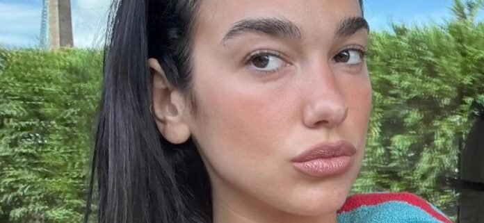 Dua Lipa Highlights Thigh Gap In Bathroom String Bikini