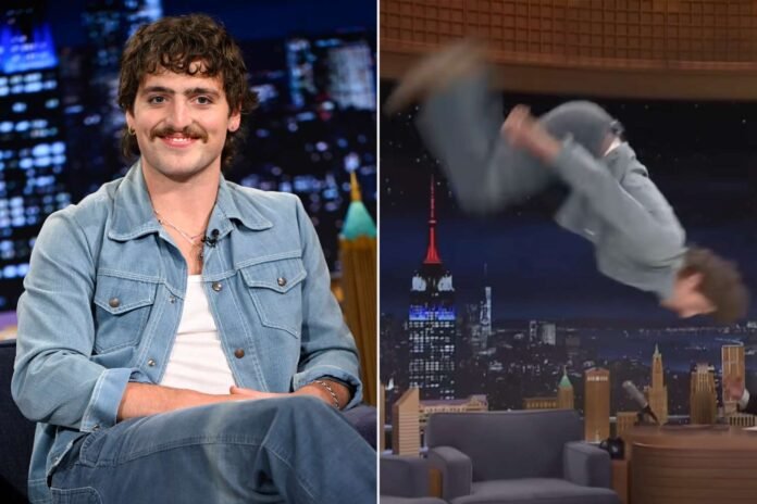 Benson Boone Captivates Tonight Show Audience with His Signature Backflip