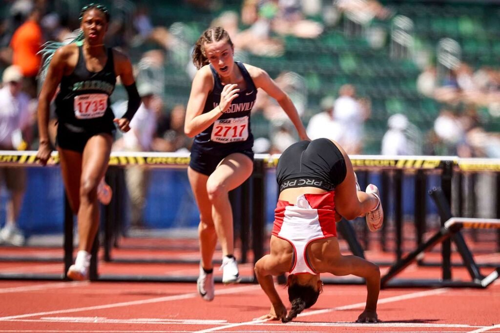 High School Runner Wins Gold After Somersaulting Over Finish Line