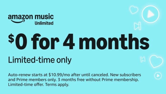Amazon Music Unlimited: Four Months Free for Prime Day