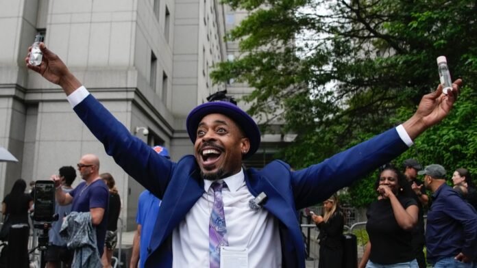 Diddy Supporters Celebrate His Partial Court Victory by Showering Themselves with Baby Oil Outside of Courthouse