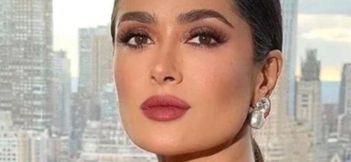 Salma Hayek Kneeling In Plunging Pool Bikini Shamed For 'Thicker' Waist