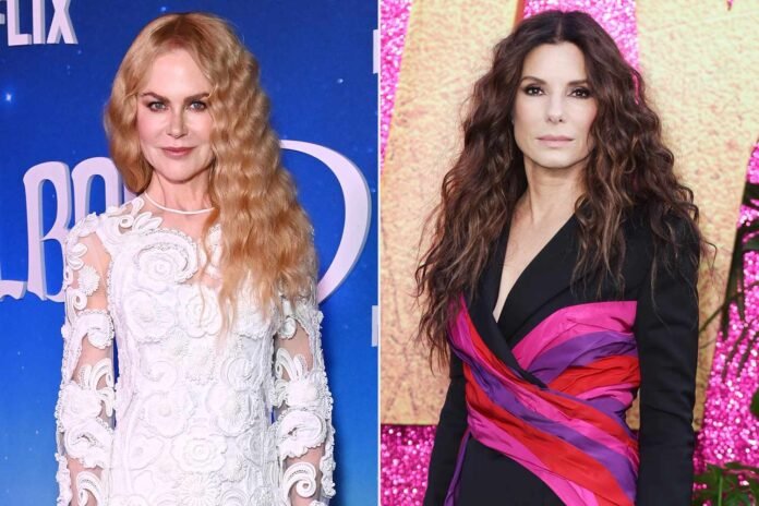 Nicole Kidman and Sandra Bullock Hug Filming 'Practical Magic 2'