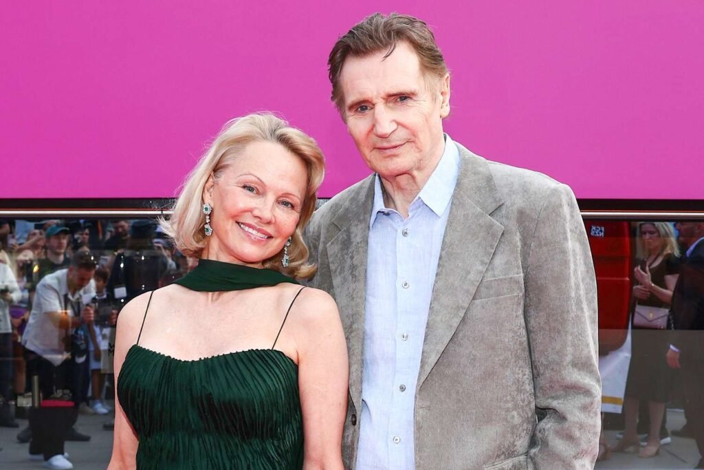 Liam Neeson Kisses Pamela Anderson in 'Naked Gun' Promo