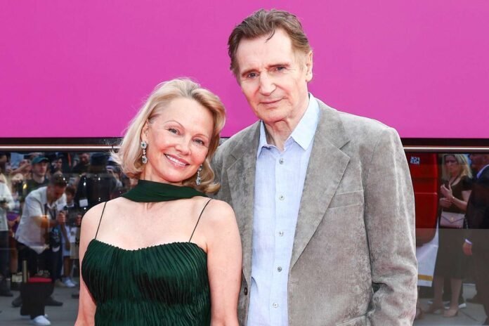 Liam Neeson Kisses Pamela Anderson in 'Naked Gun' Promo