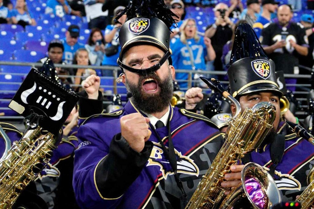 Jason Kelce Surprises Ravens Fans by Playing in the Football Team’s Band