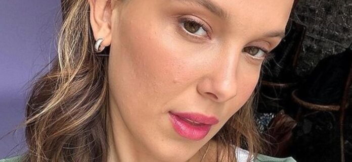 Millie Bobby Brown Shows Off Her 'Cherries' In Braless Bathroom Undies