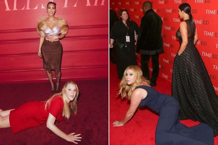 Amy-Schumer-and-Kim-Kardashian-102925-4ff23069093e4f3f8a33e81597adb431.jpg Amy Schumer and Kim Kardashian Recreate Viral Red Carpet Moment