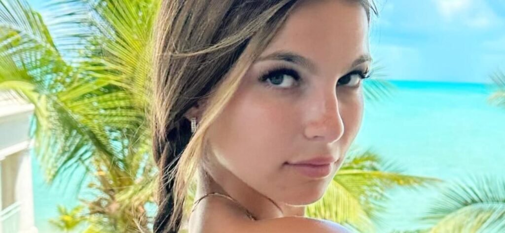 Grace Boor Sunbathing In String Bikini Shows Off Her Watermelons