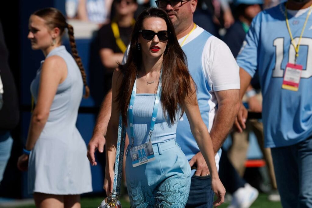 Jordon Hudson Spotted on the Sidelines at Bill Belichick's UNC Game