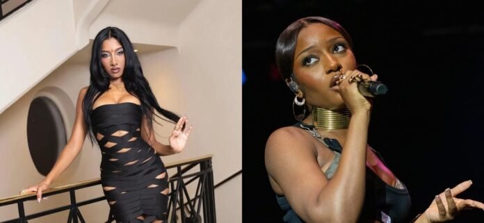 Lara-Raj-Ayra-Starr.jpg Lara Raj’s Sultry Bandage Dress Pic Is ‘Giving Ayra Vibes’