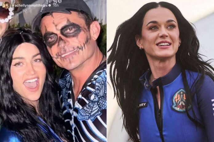 Orlando Bloom Poses with Rachel Lynn Matthews Dressed as Ex Katy Perry for Halloween