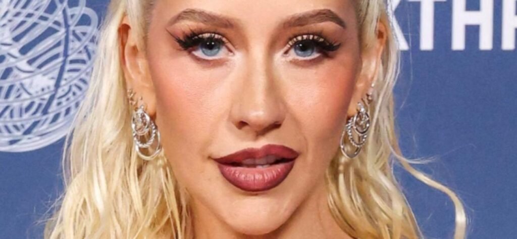 Christina Aguilera Highlights 'Ozempic' Thigh Gap In See-Through Minidress