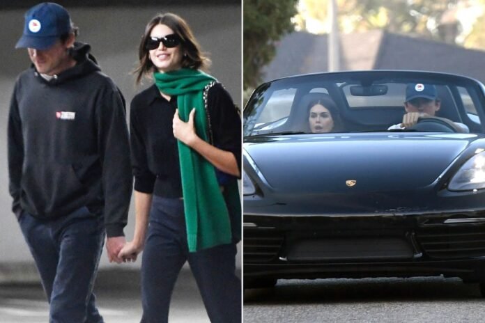 Kaia Gerber, Lewis Pullman Hold Hands, Go for a Porsche Ride in L.A.: Photos