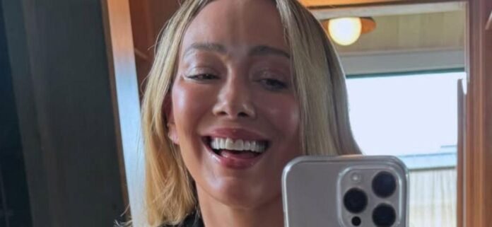 Hilary Duff Shows Off Her Killer Figure In Sleek Black One-Piece Swimsuit