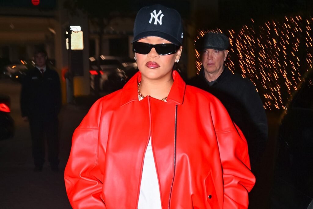 Rihanna Steps Out in Festive Postpartum Style, Wearing $7K Coat