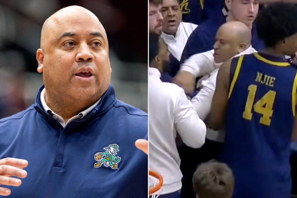 Notre Dame Coach Charges at Referee, Players Hold Him Back: Video